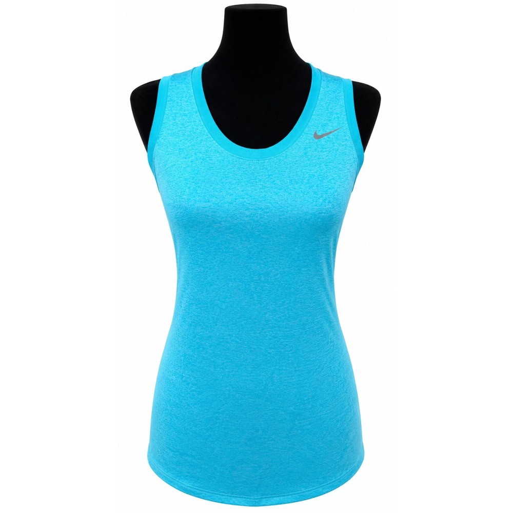 Nike Dri-Fit Womens Pullover Scoop Neck Athletic Tank Top Size Small Blue Knit